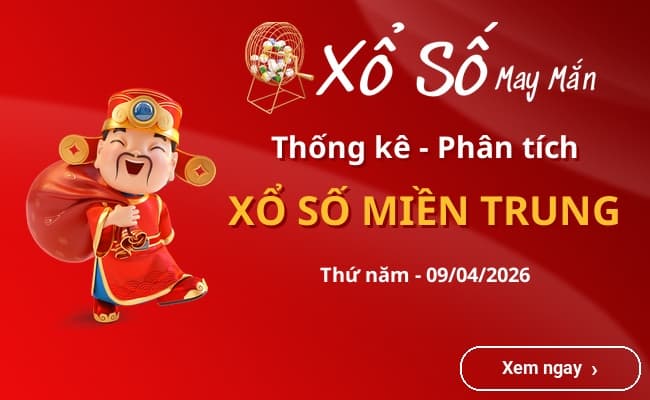Thống kê xổ số miền Trung Thứ năm 09/04/2026