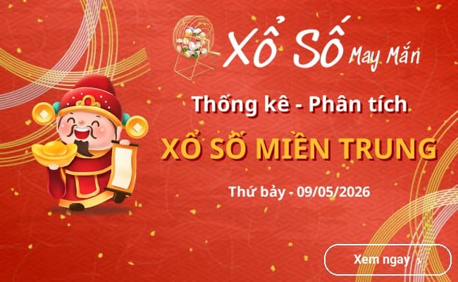 Thống kê xổ số miền Trung Thứ bảy 09/05/2026