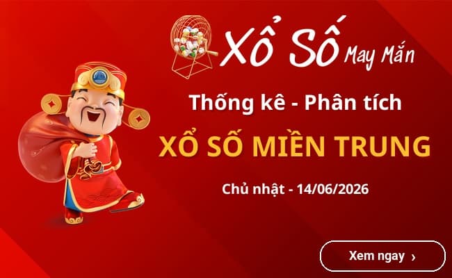 Thống kê xổ số miền Trung Chủ nhật 14/06/2026