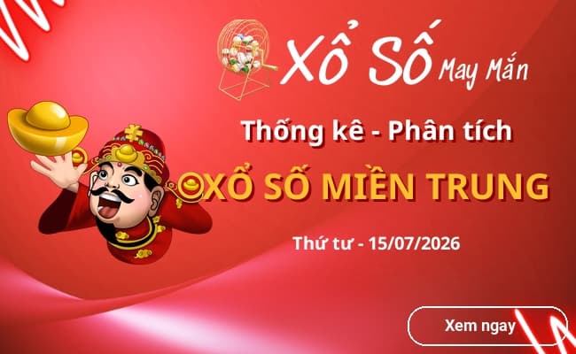 Thống kê xổ số miền Trung Thứ tư 15/07/2026
