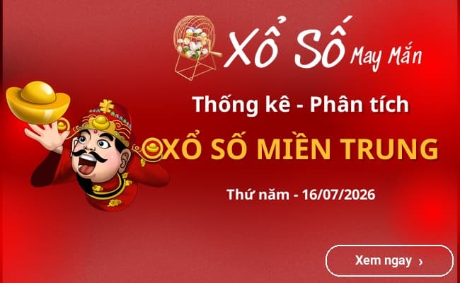 Thống kê xổ số miền Trung Thứ năm 16/07/2026