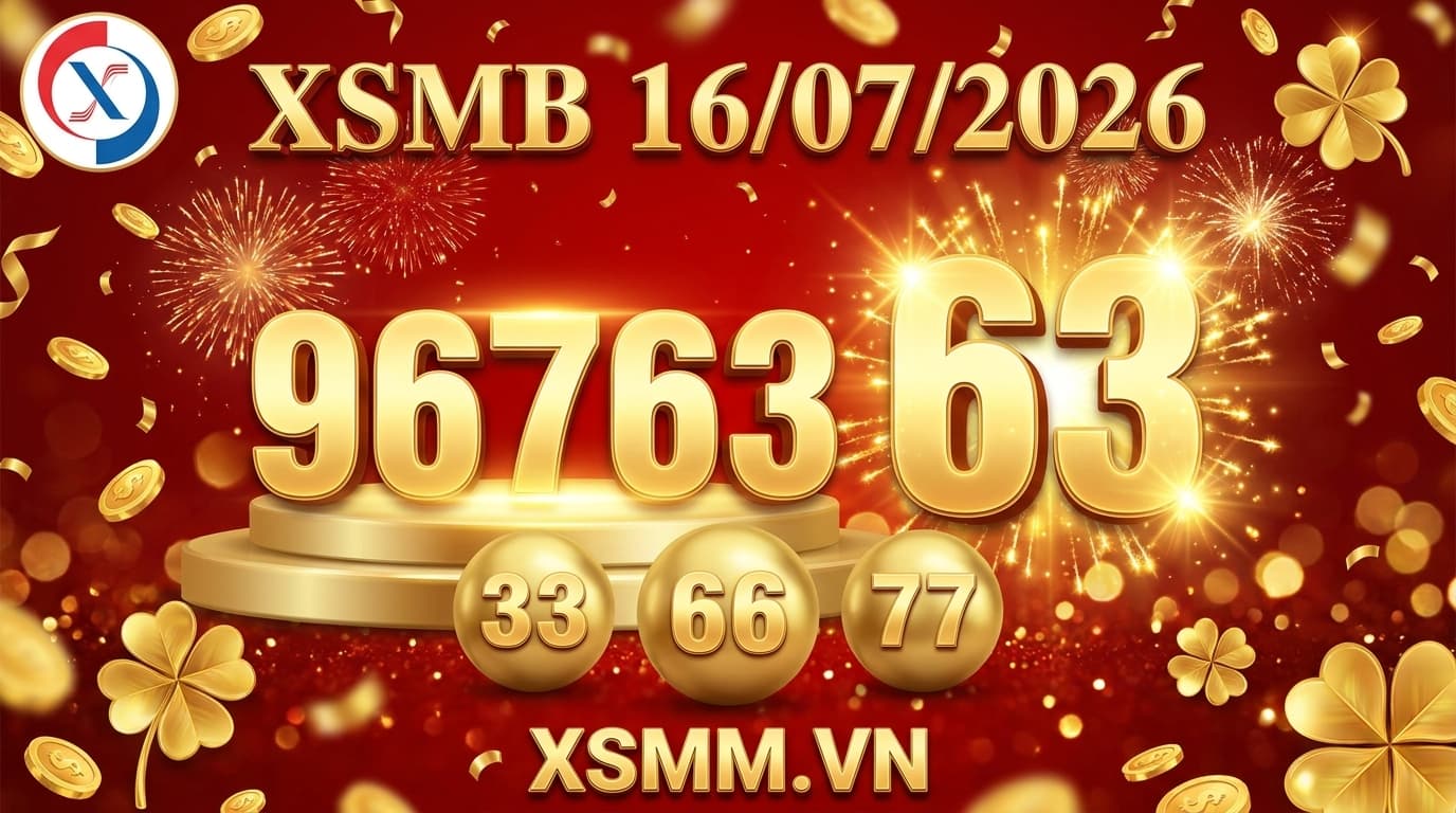 Phân tích xổ số Miền Bắc ngày 16/07/2026 - giải đặc biệt 96763, bạch thủ 63, lô kép 33 66 77