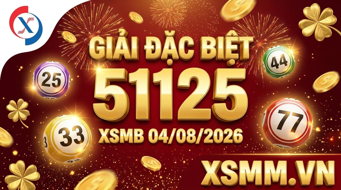 Phân tích kết quả xổ số Miền Bắc ngày 04/08/2026 - giải đặc biệt 51125, các lô nổi bật 25, 33, 44, 77