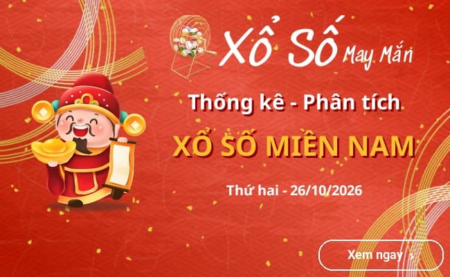 Thống kê xổ số miền Nam Thứ hai 26/10/2026