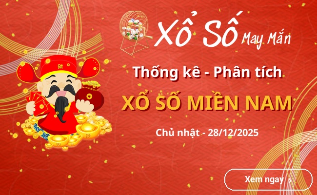 Thống kê xổ số miền Nam Chủ nhật 28/12/2025