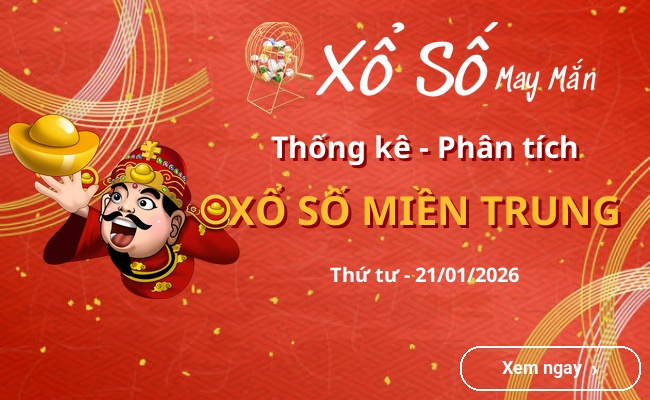 Thống kê xổ số miền Trung Thứ tư 21/01/2026