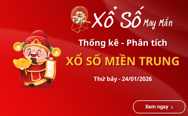 Thống kê xổ số miền Trung Thứ bảy 24/01/2026