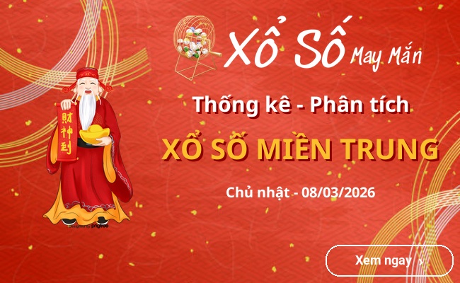 Thống kê xổ số miền Trung Chủ nhật 08/03/2026